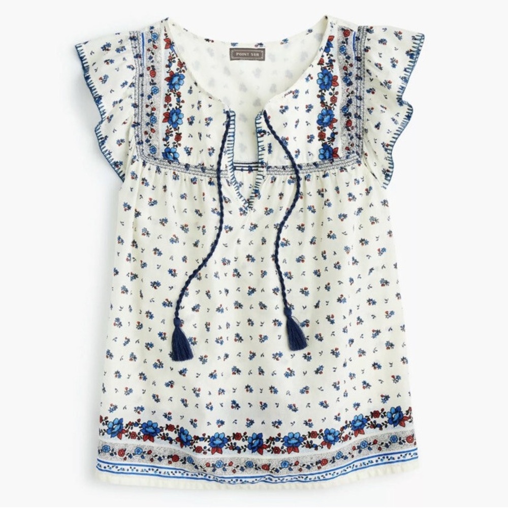 J Crew Point Sur blouse